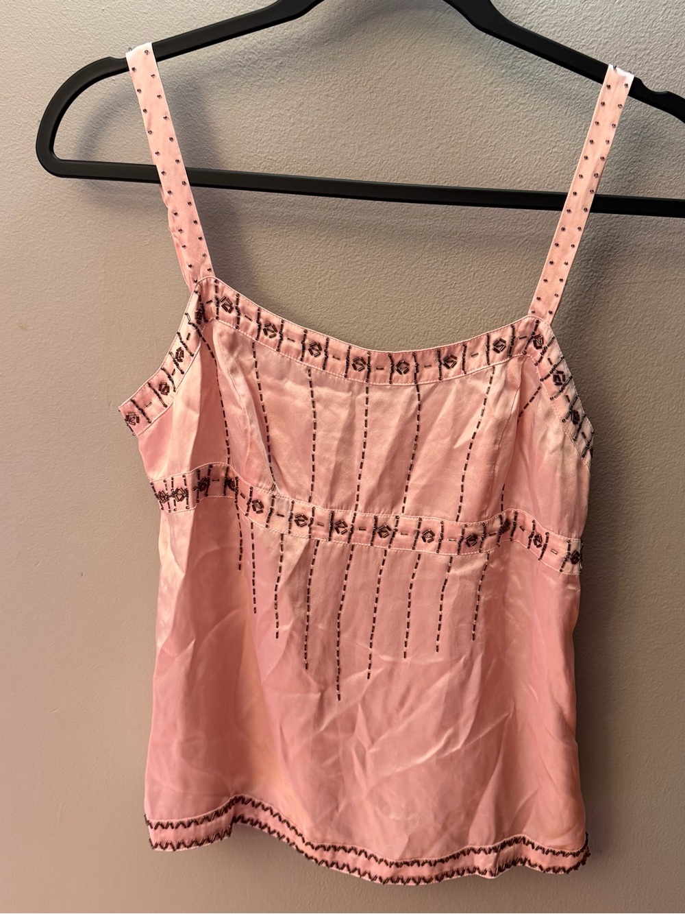 Vintage Y2K American Eagle Silk beaded tank top